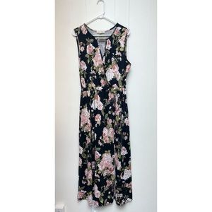 Indigo Rose Black Floral Long Dress